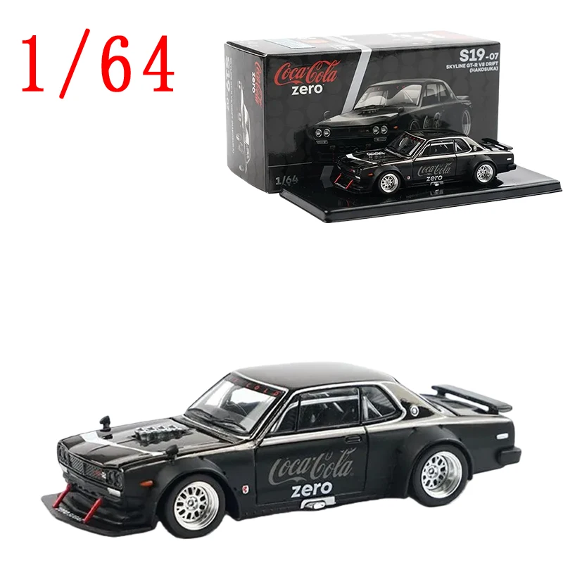 

POPRACE Diecast 1/64 Scale Nissan Skyline Alloy Car Model Skyline Gt-R V8 Drift Hakosuka Play Vehicles Toys for Boys Gift