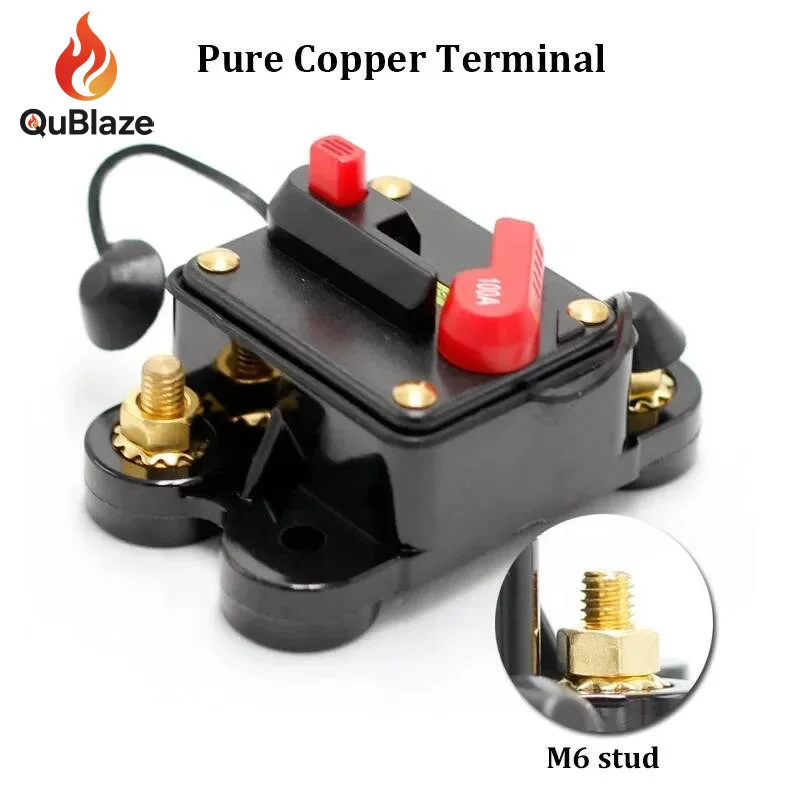 Disjoncteur de voiture 12V 24 48V DC 30A 40A 50A 60A 80A 100A 150A 200A 250A 300A, fusible réinitialisable, Protection de tension avec couvercle