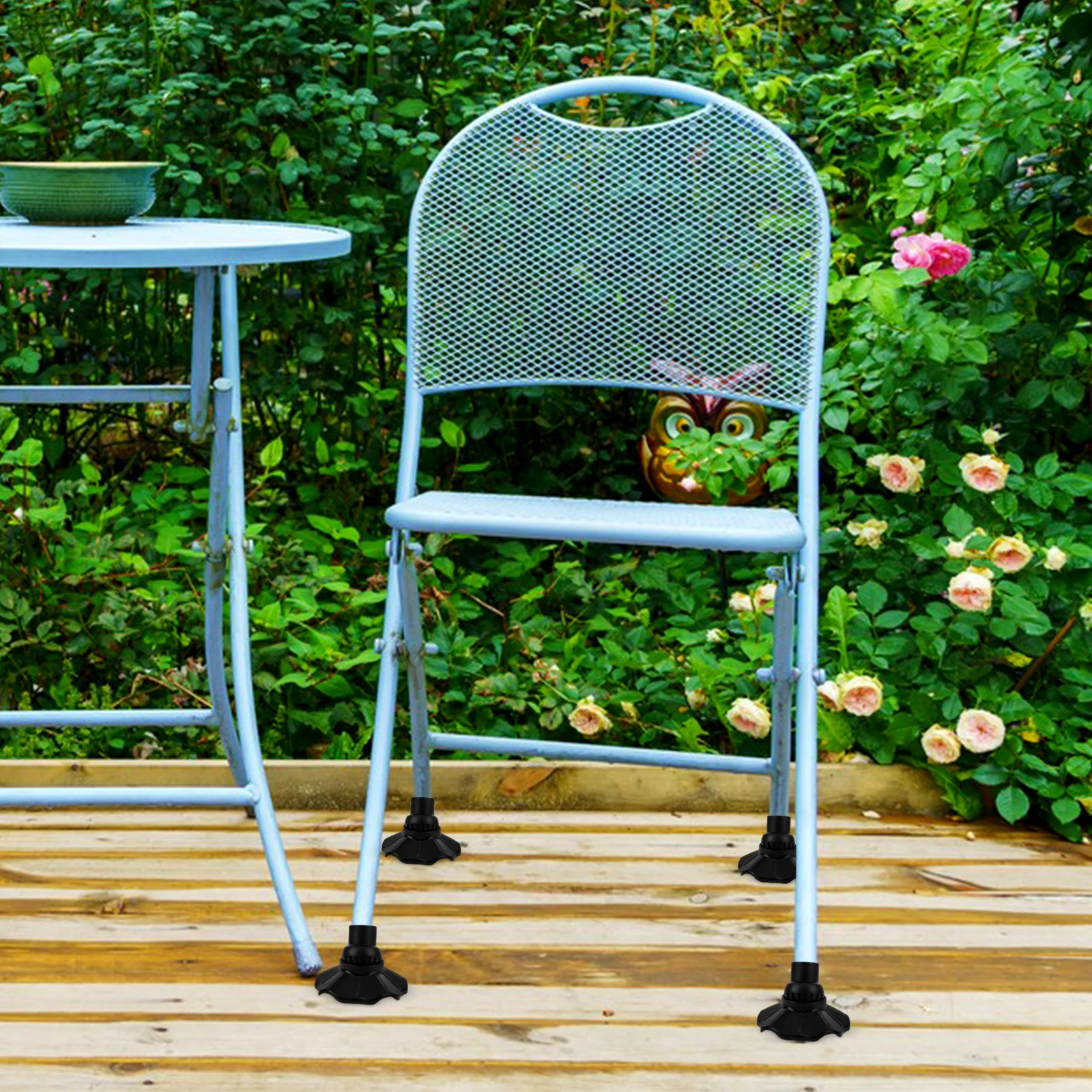 

4pcs Anti-Slip Thickened Plastic Chair Leg Protectors Floor Camping Table Foot Covers Folding Stool Caps Durable for Travel