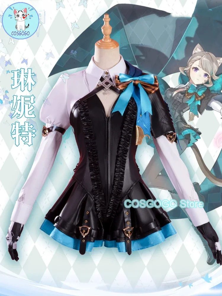 COSGOGO Genshin Impact Cos Lynette Fontaine Gemini Lyney Magician Cosplay Costume Cos Game Anime Party Uniform Hallowen