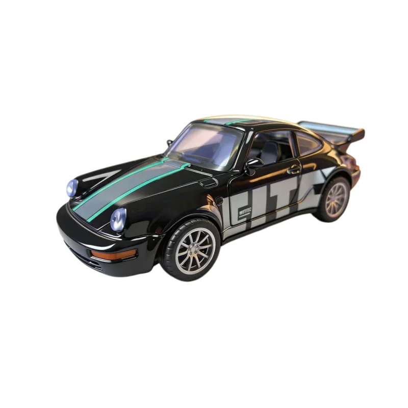 1/36 retro racing coupé alloy die-casting toy car, rewindable, with doors, collectible car model - view 3