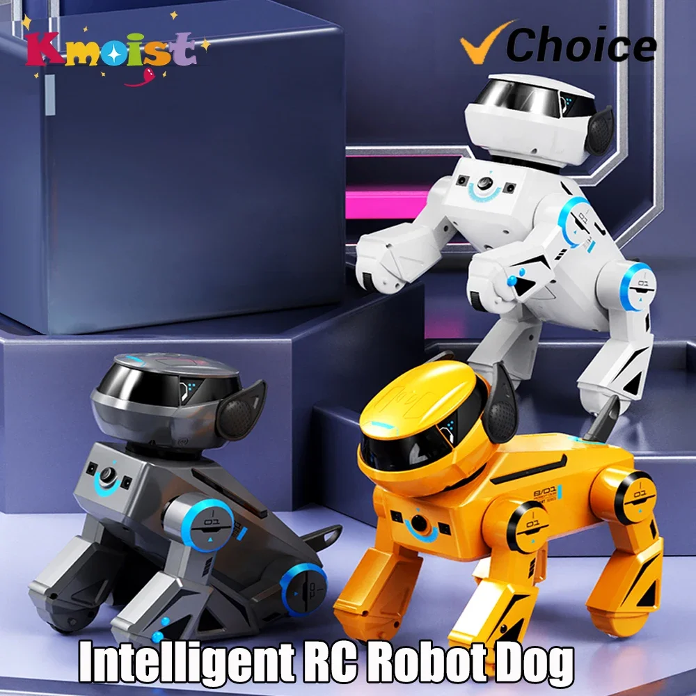 Intelligent RC Robot Dog with Dancing Moves Inverted Spin Flip Educational Stem Toys for Boys Kids Birthday Children's Day Gifts