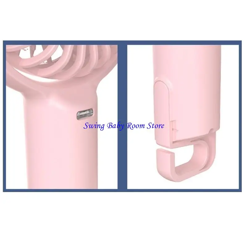 K1ad портативный вентилятор 1200 мАч аккумулятор с батареей ручной работы 5 -скоростный USB -перезаряжаемый вентилятор