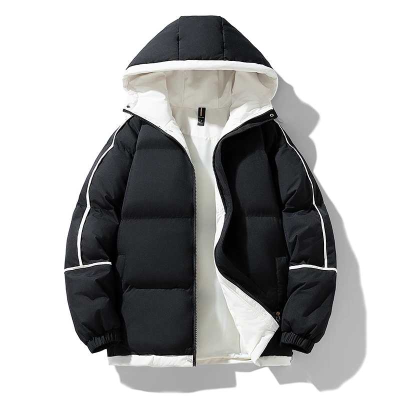 Puffer Jacket Men Thick Warm Winter Jacket Men Solid Parkas Unisex Hooded Coats Outwear Fashion Casual Couple Clothing Top