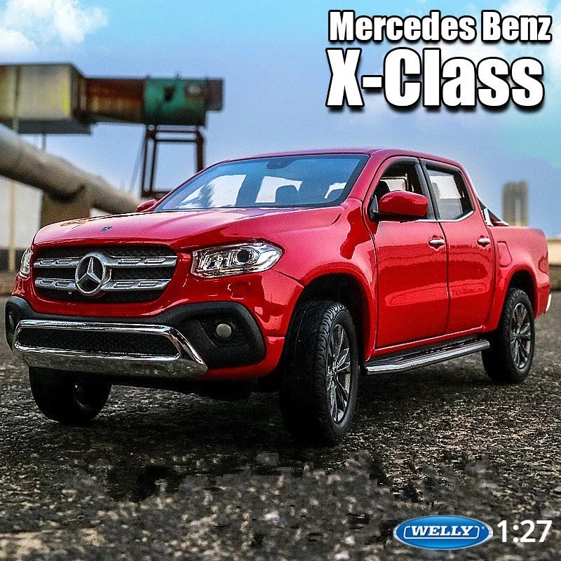 

Классический автомобиль Mercedes Benz X-Class WELLY 1:27, пикап, металлический автомобиль, литый под давлением, модель игрушечного автомобиля для детей, коллекция подарков