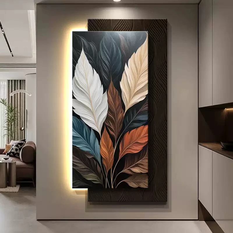 

High-end sandstone entrance LED wall light painting corridor passage light painting Zen style end wall painting light painting