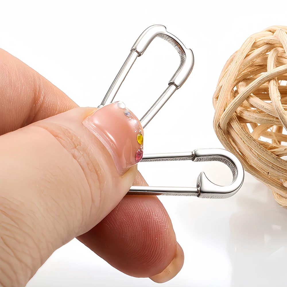2 Stücke Edelstahl-Anhänger in Form einer Büroklammer für Schmuckherstellungszubehör DIY Halsketten- und Armbandzubehör – Detail 6