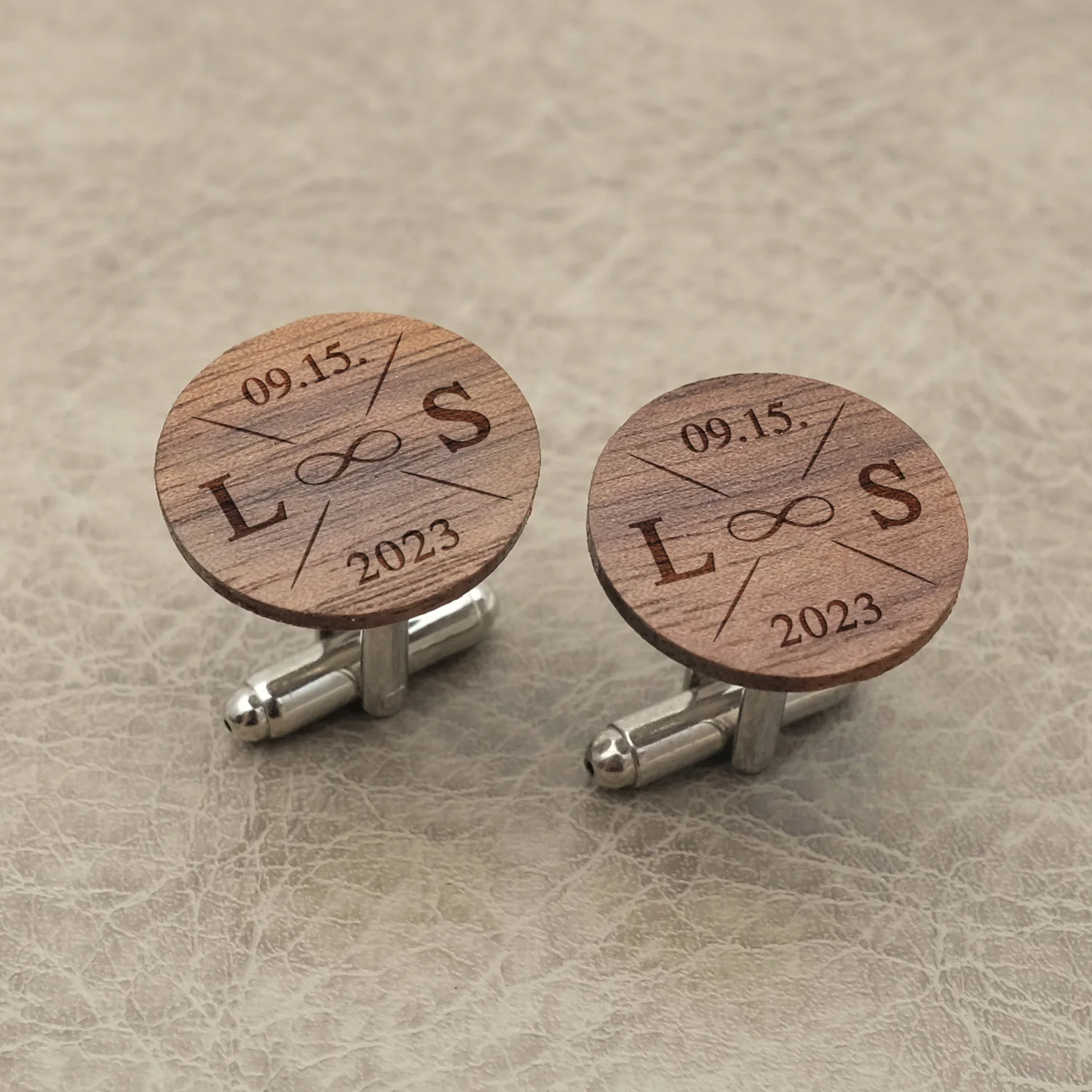 Personalized Wooden Cufflinks For Men Custom Round Cuff Link Wedding Shirts Cuff Links For Father of The Groom Bride Groomsmen