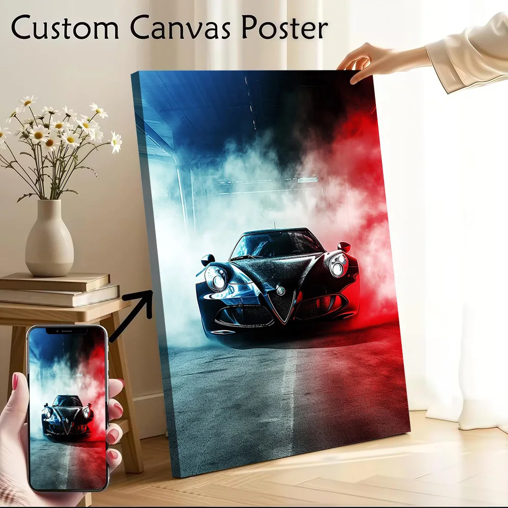 Black Romeo Car 4c Poster Customizable Printed Canvas Painting for Pictures Wall Art Specialty and Themed Home Decor Wand Deko