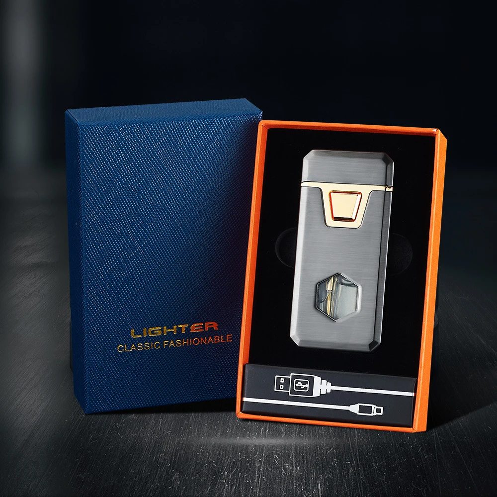 New smart sensor voice-activated lighter with gift box, double fire switching lighter, black technology igniter TikTok