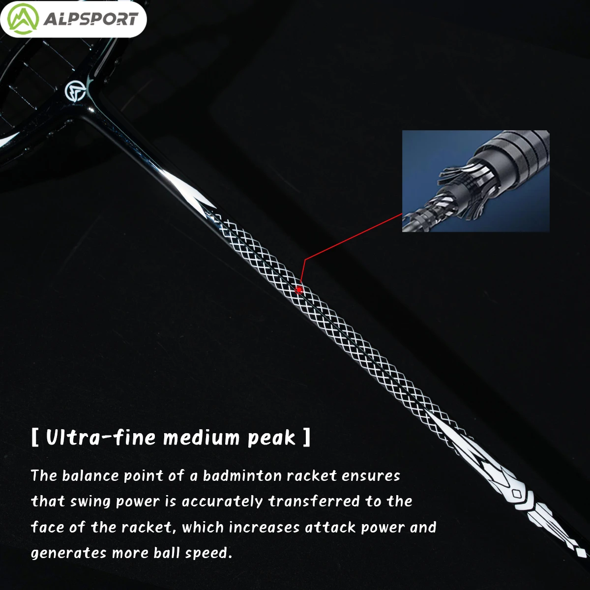 ALP ZY 4U G5 Eastic & Durable Badminton racket Maximum weight 38 lbs Professional Carbon Fiber + Titanium Badminton Racket