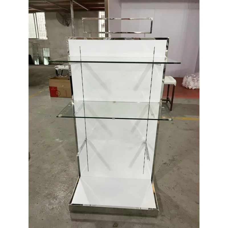 [Customized]new shoes display glass shelf design shoes store design