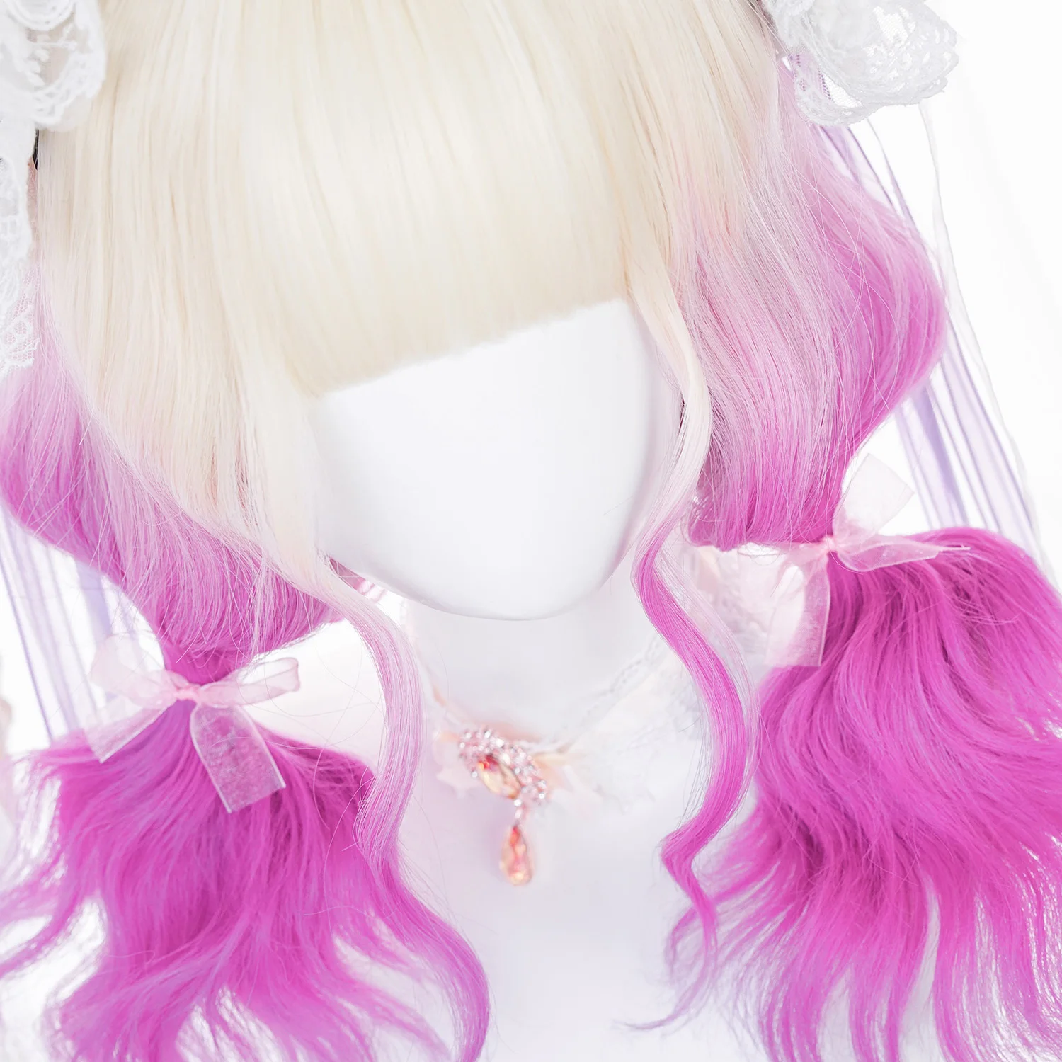 MSIWIGS-Perruque Synthétique Courte Ombrée avec Frange pour Femme, Cosplay Coloré, Lolita, Harajuku, Anime Wavy