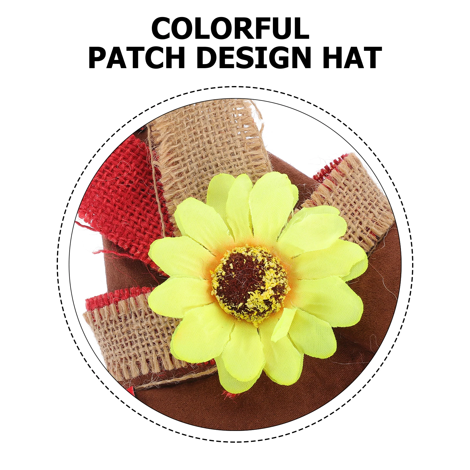 

1 Hat 2 Wristb s 1 Necklace Straw Decoration Halloween Party Props Colorful Patch Design Cloth Material Durable Festive