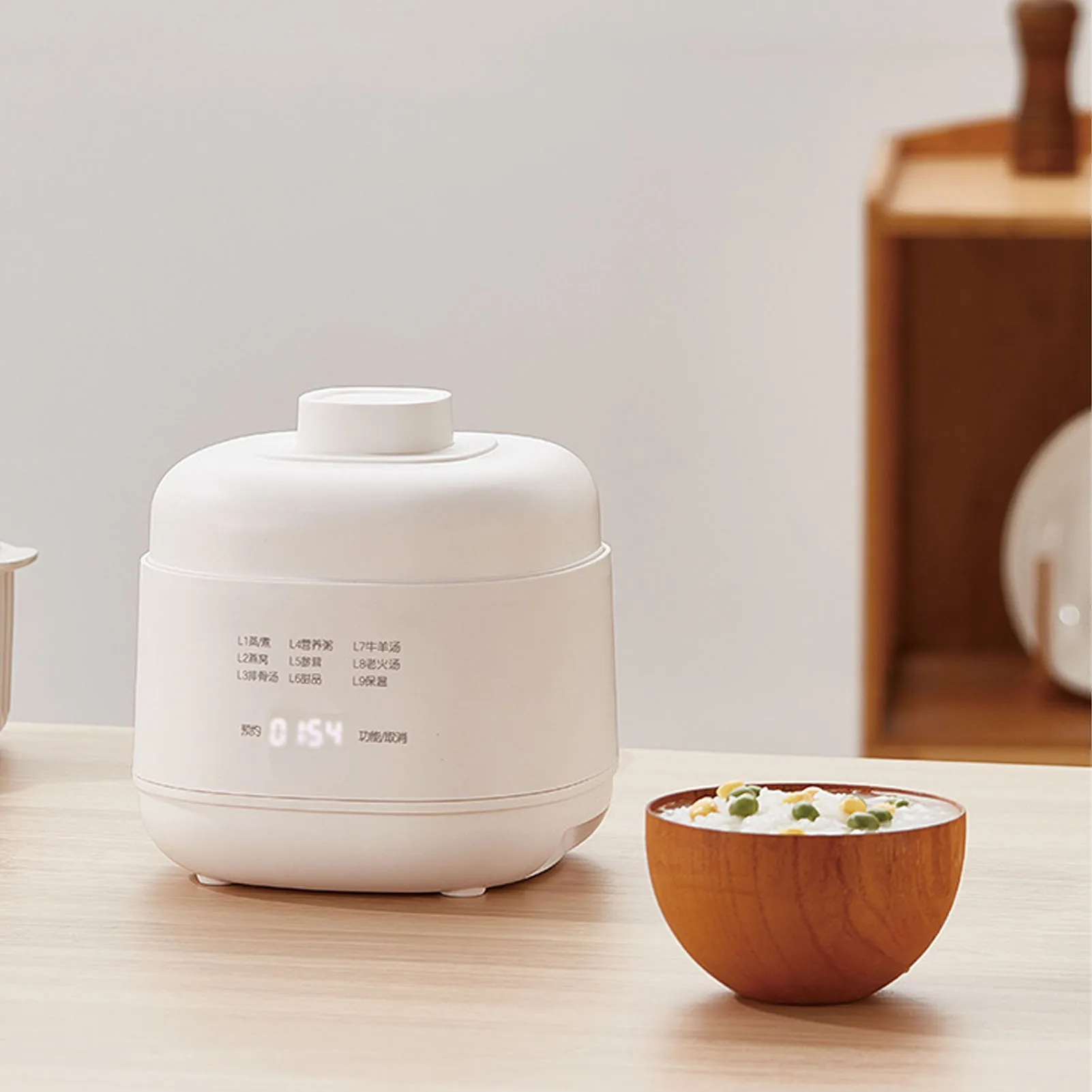 Electric Stew Pot 200W 1L Ceramic Soup Porridge Cooker with Anti Dry Burn Feature Small Slow Cooker for Home Kitchen