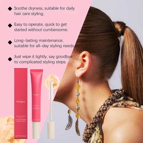 Imagen 2 del producto Crema para peinar el cabello 3 en 1, Control de bordes de larga duración, rizos, crema para peinar el cabello, domilla para arreglar roto, pomada para flequillo, Mini Gel para el cabello pequeño