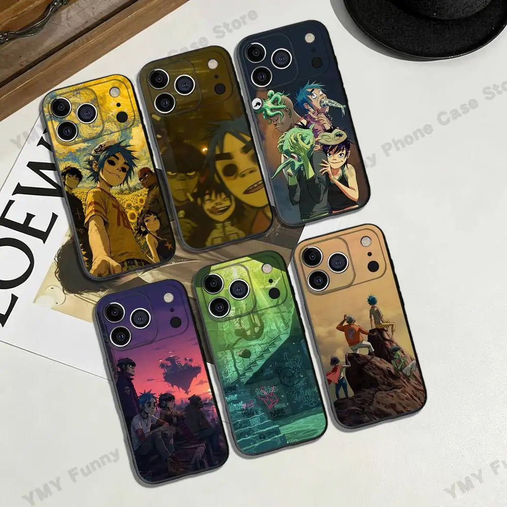 Band Gorillaz Album Phone Case Black That Fits For IPhone17,16,15,14,13,12,13,12,11 Pro Max Plus XS XR