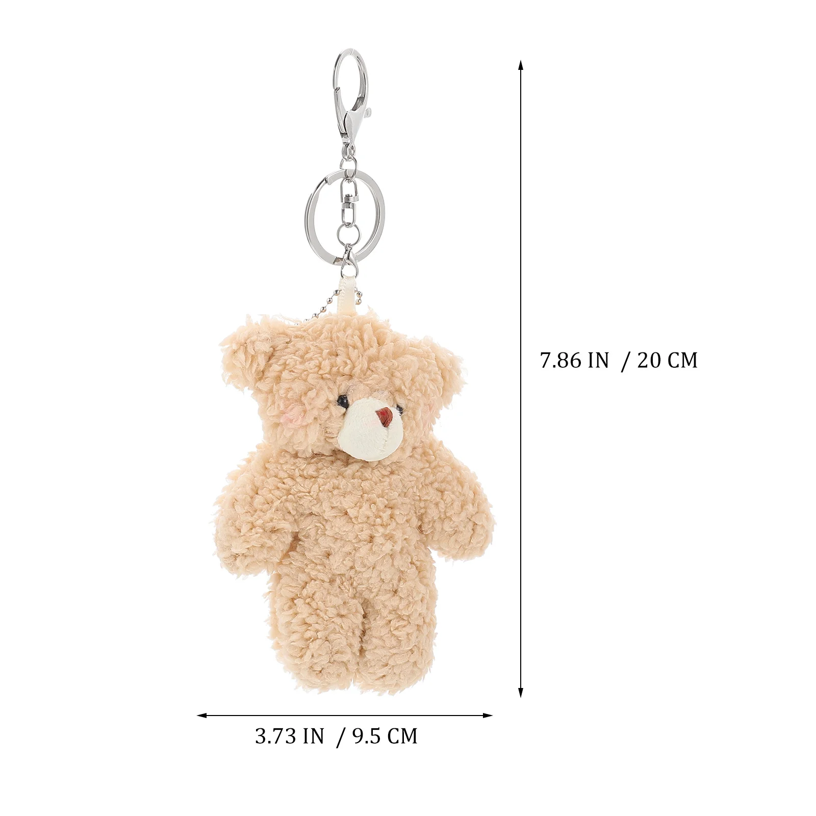 2 Pcs Plush Bear Keychain Ring Party Favors for Kids Bag Hanging Ornament Saucer