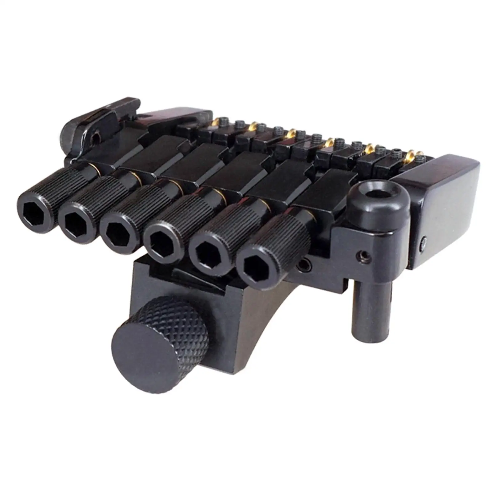 6 String Roller Saddle Tremolo Bridge for Headless Guitar Accessories Metal Replacement Kit Black