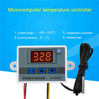 A01F-3X XH-W3002 Microcomputer Digital Thermostat 12V 120W With Probe Heat Cool Temp Thermostat Control Switch