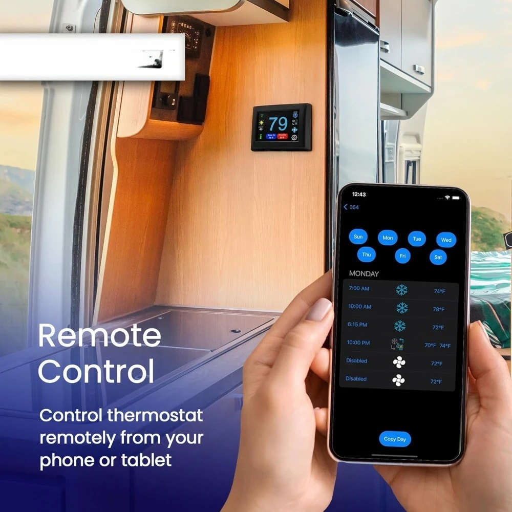 استبدال ترموستات RV الرقمي عالي الجودة من EasyTouch قابل للبرمجة وموثوق به واي فاي وبلوتوث