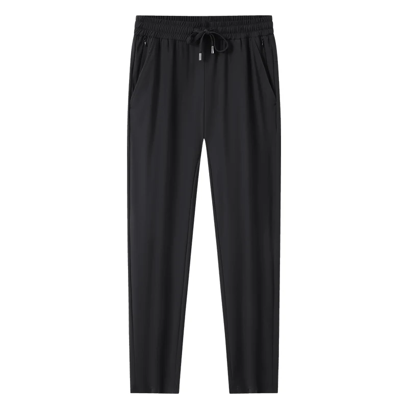 Ice Silk Men's Summer Pants Big Size 9xl 8xl Elastic Waist Straight Leg Trouser Male Quick Dry Plus Stretch 6xl 7xl Work Outdoor_voghion.com
