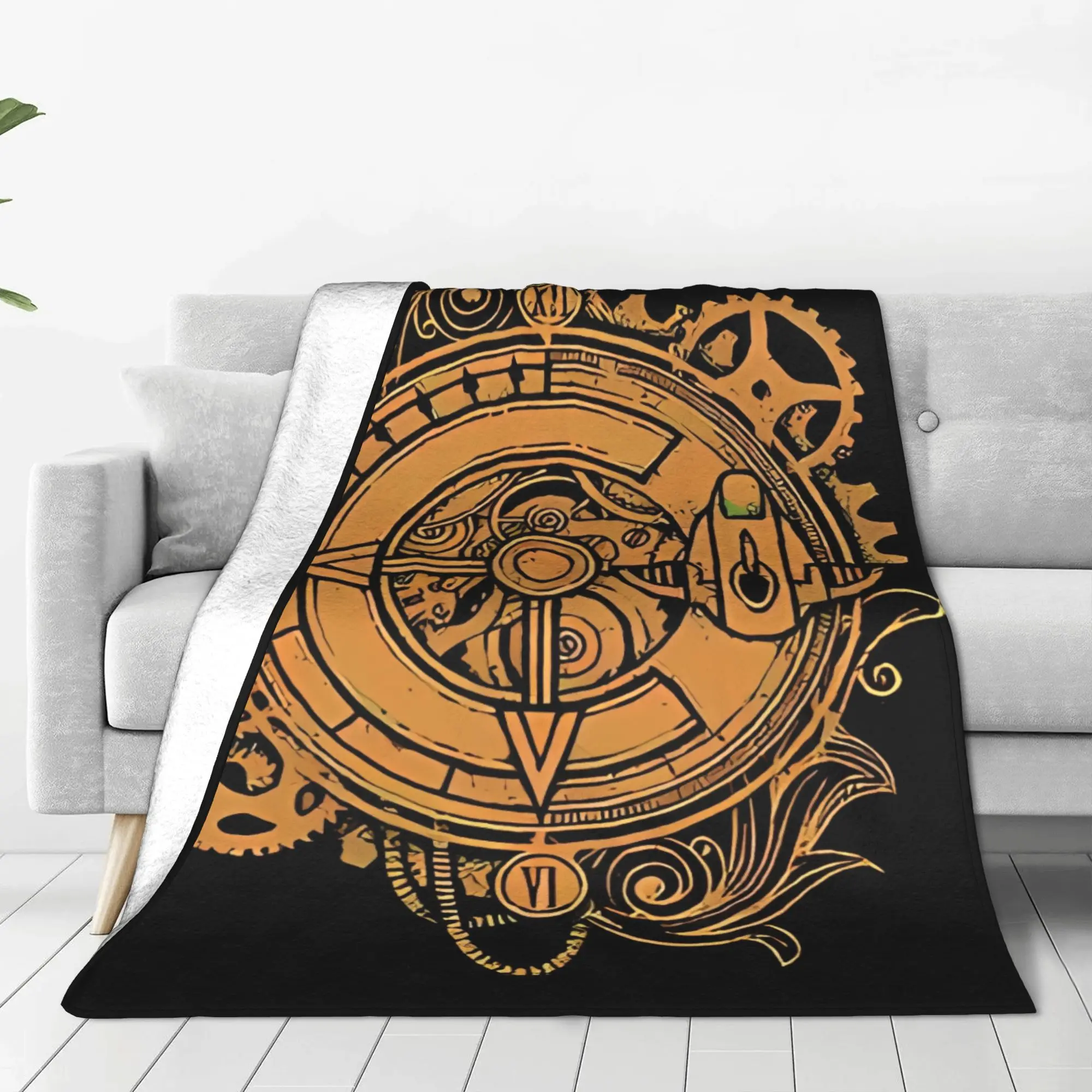 1PC Home Cute Room Decor Clock Epoch Blanket Throw Blanket Chrono Trigger Novelty Warm Blanket All Season