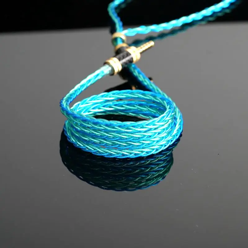 XINHS S33 8-core 7NOCC Berlapis Emas, Berlapis Perak, Kabel Earphone HIFI Paladium