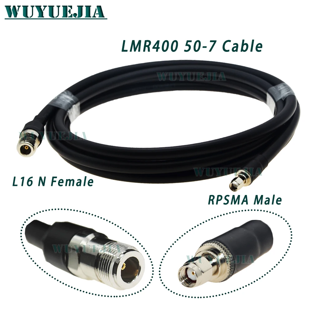 

50-7 LMR400 Cable RP-SMA Male to L16 N Female Jack 50 Ohm RF Coaxial Pigtail High Quality Low Loss RF Coax Cable Jumper Cord