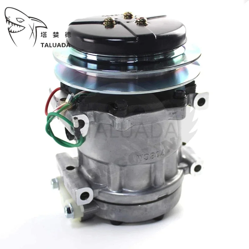 Air Conditioner Compressor with Clutch Assy For Kobelco SK350-8 Excavator Diesel Engine AC Compressor 1 Year Warranty