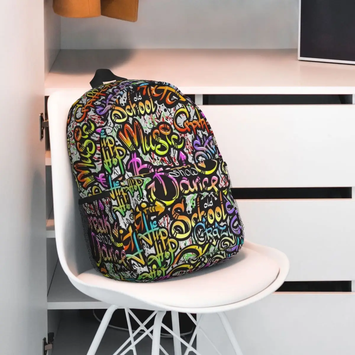 G-Graffiti Printed Lightweight Casual Schoolbag For School, Outdoor, Shopping, Office 15inch