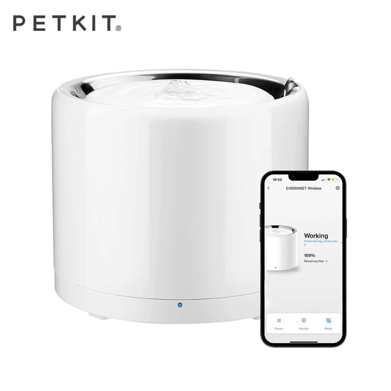 

PETKIT EVERSWEET Wireless SUS304 Smart Pet Water Dispenser with APP Monitoring Remain Water and Filter Status Water Fountain Cat