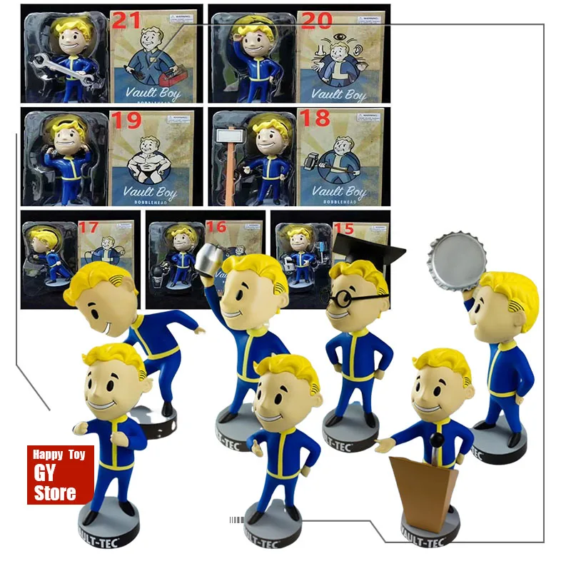 Bobblehead Cute Vault Boy Full Set Figure Toys Anime Figurine Action Figure Collectible Model Statue Doll Toys Figure Kids Gifts