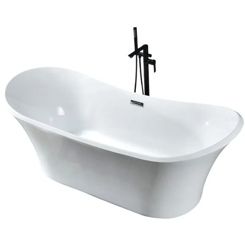 Oval Double Bathtub Seamless Integrated Acrylic Soaking Tub Stackable Modern Simple Design for Hotel Engineering Bathroom