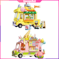 SEMBO SpongeBob SquarePants Building Blocks Hamburg Ice Cream Truck Desktop Decoration Puzzle Assembling Model Toy Gift for Kids