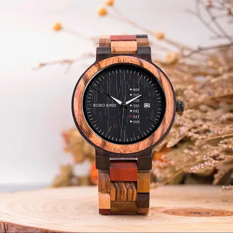 Luxury Wooden Couple Watches with Automatic Date BOBO BIRD