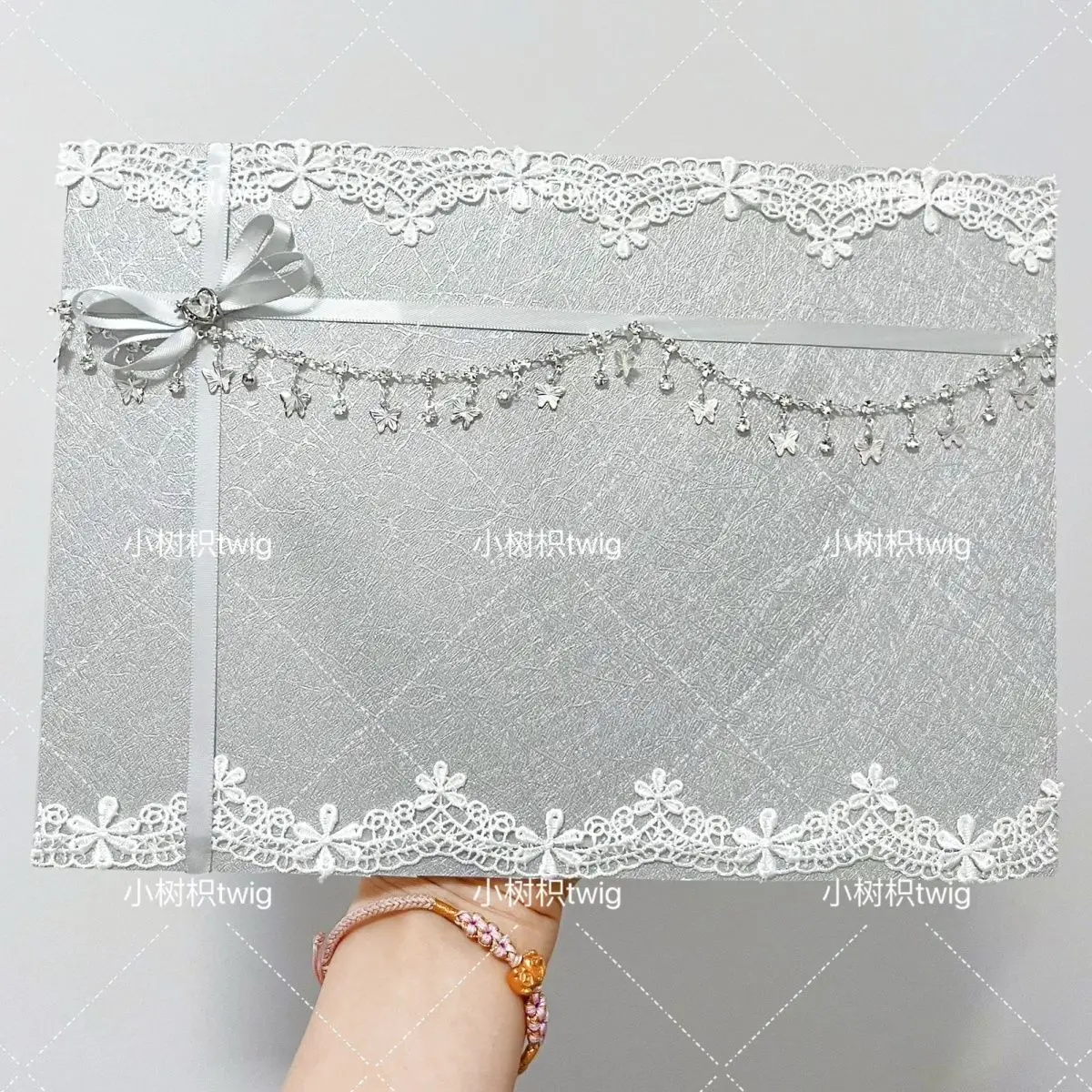Anime Cosplay Silver Insert Board Cute Lace Goods Display Frame Hand Made Organizer Board Ita Bag Ribbon Backplate