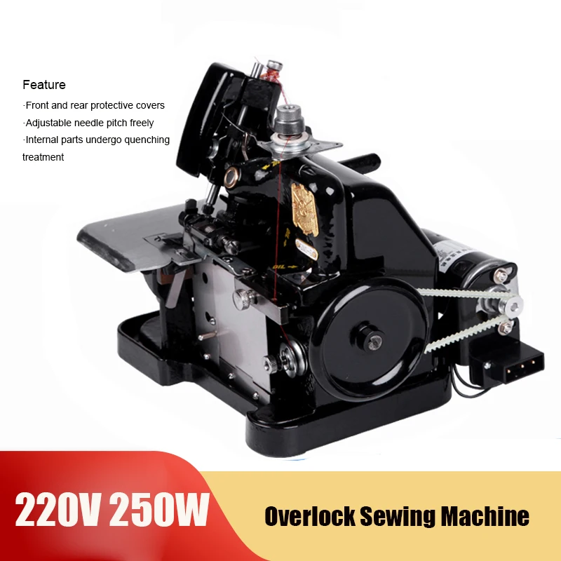 

220V 250W Small Three Threads Overlock Sewing Machine Home Portable Sewing Machine Lockstitch Sewing Machine