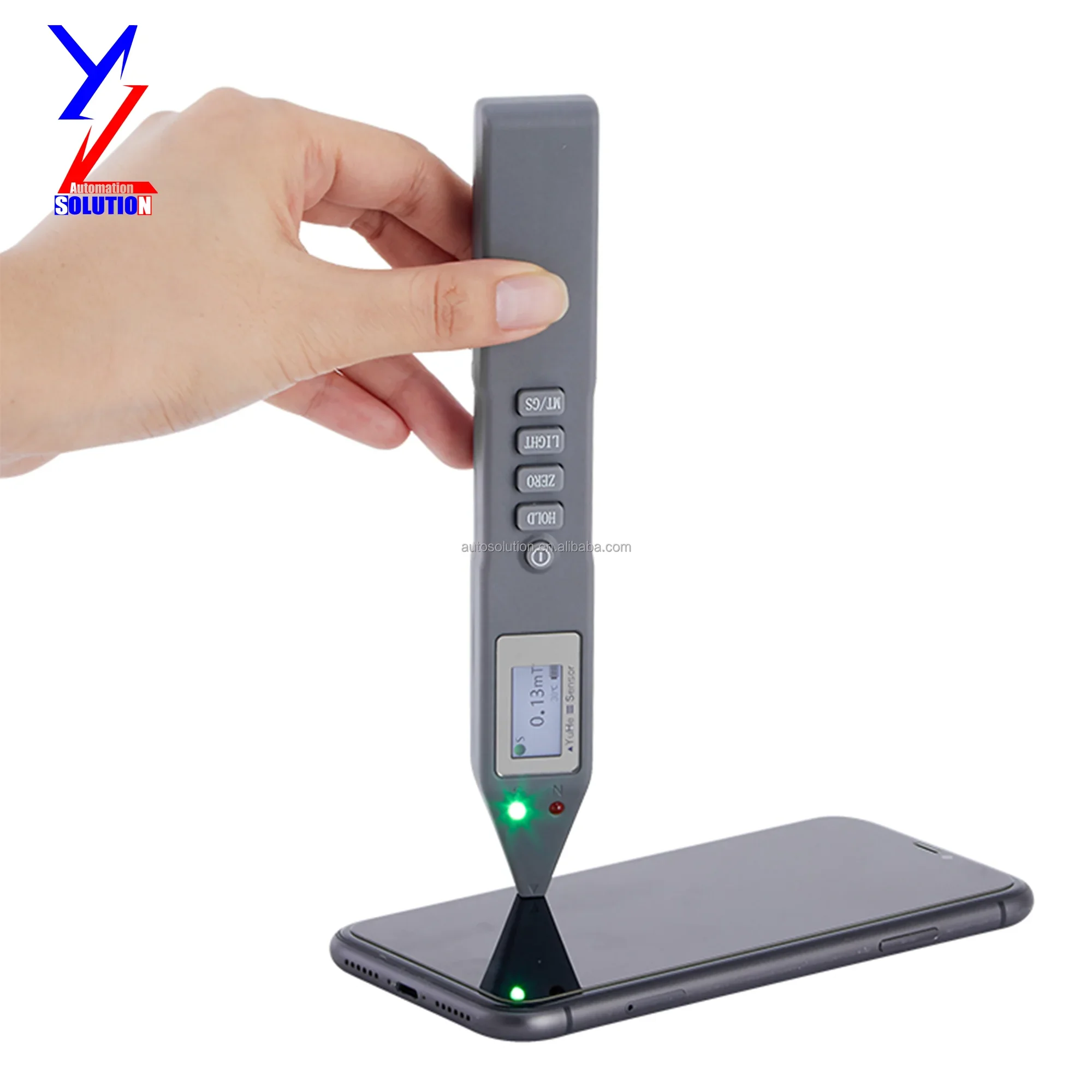 

±1% 0.001mT Isolated Magnetic Field Pole Head Sensor Detector Gauss Meter Magnetometer 0-2500mT Temperature Compensation