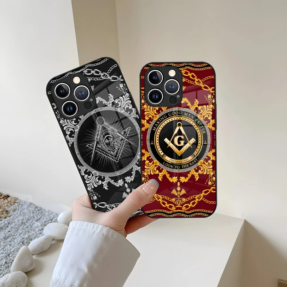 

Free And Accepted Masons Phone Case For iPhone 13 15 14 16 12 11 Pro XS Max Plus Mini X XR 8 7 6s SE2020 Tempered Glass Coque