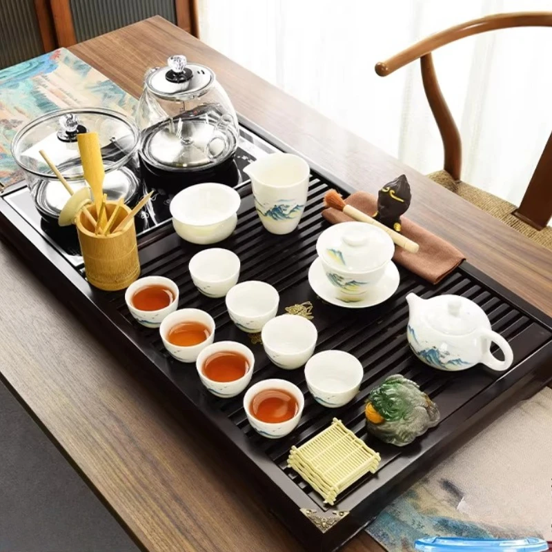 

Chinese Kung Fu Tea Tray Ceremony Hospitality Nordic Vintage Rectangle Tea Tray Luxury Decorative Bandejas Home Decorationgs