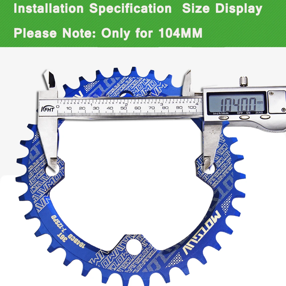 104BCD Narrow Wide Chainring,Round Oval chain ring MTB Mountain bike bicycle 104BCD 32T 34T 36T 38T crankset Tooth plate Parts