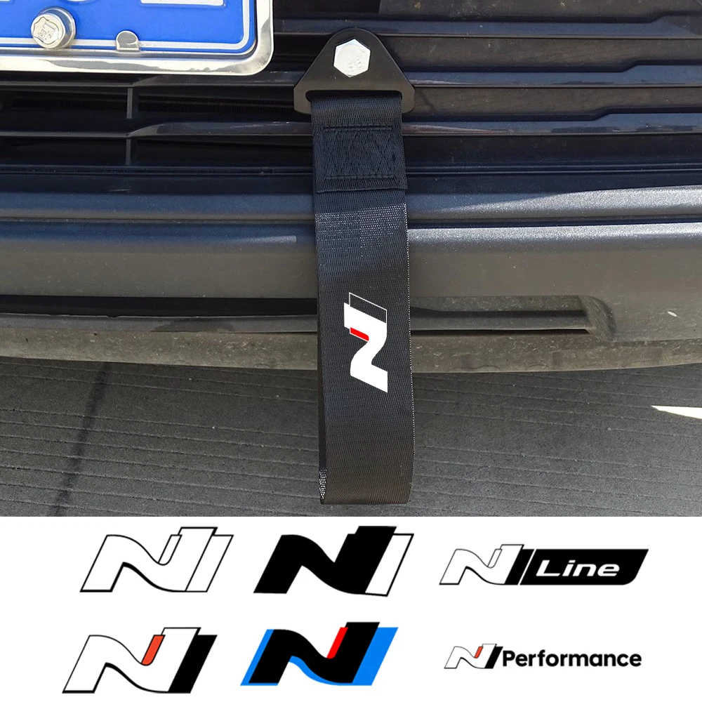 Universal Car Styling Auto Trailer Ropes Bumper Trailer Towing Strap For Hyundai N Line Performance Auto Exterior Accessories