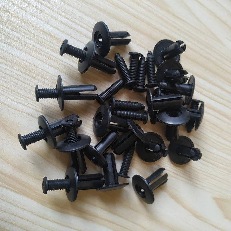 50PCS 7mm Hole Universal Push Type Retainer Nylon Auto Fastener Car Roof Fender Expansion Screw Rivet Clips