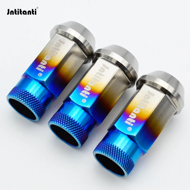 Jntitanti open end Cone Seat Wheel titanium Nut with knurlingM12*1.5/1.25*48mm for Toyoto,Mazda,Honda,Acura,Scion,Lexus