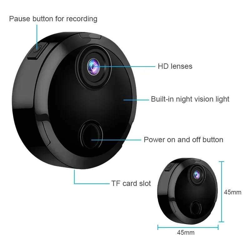 

Wifi Surveillance Camera, Motion Detection, Network Monitor 1080P Hd Mini Home Indoor Baby/Pet/Nanny Security