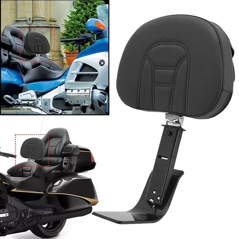 

Motorcycle Backrest Plug in Detachable Front Driver Rider Cushion Pad Black For Honda Goldwing GL1800 2001-2017