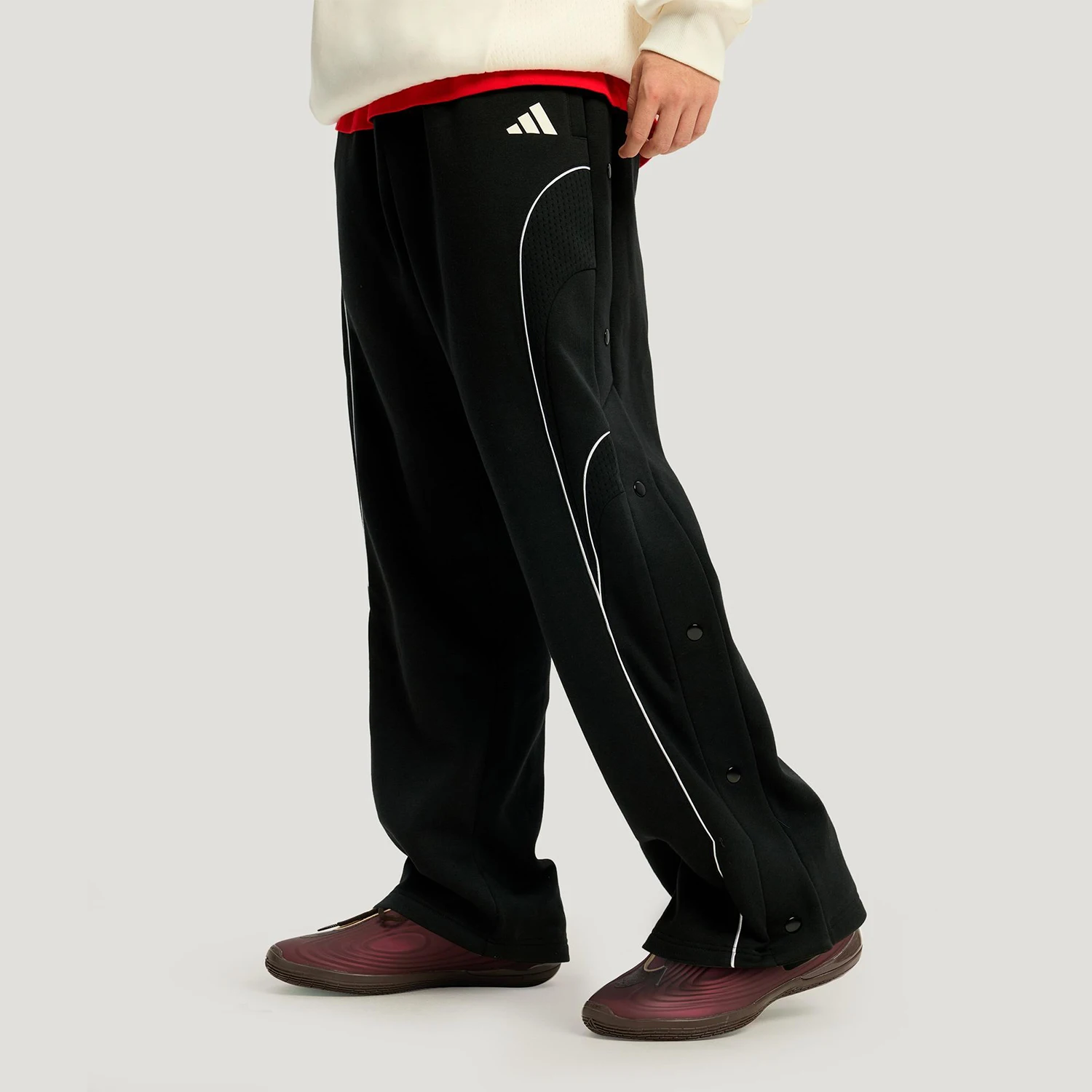 

Мужские длинные брюки Adidas Originals с лоскутным дизайном и боковой молнией для зимы KT0637