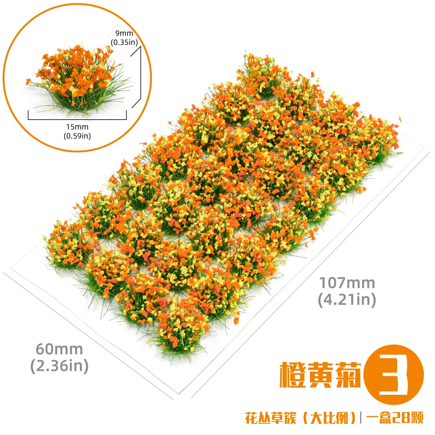 Simulierte Blumen- und Grasbüschel, 28 Stück, Miniatur-Vegetationsmodell für Sandtisch-Bauszenen, DIY Diorama-Zubehör – Detail 4