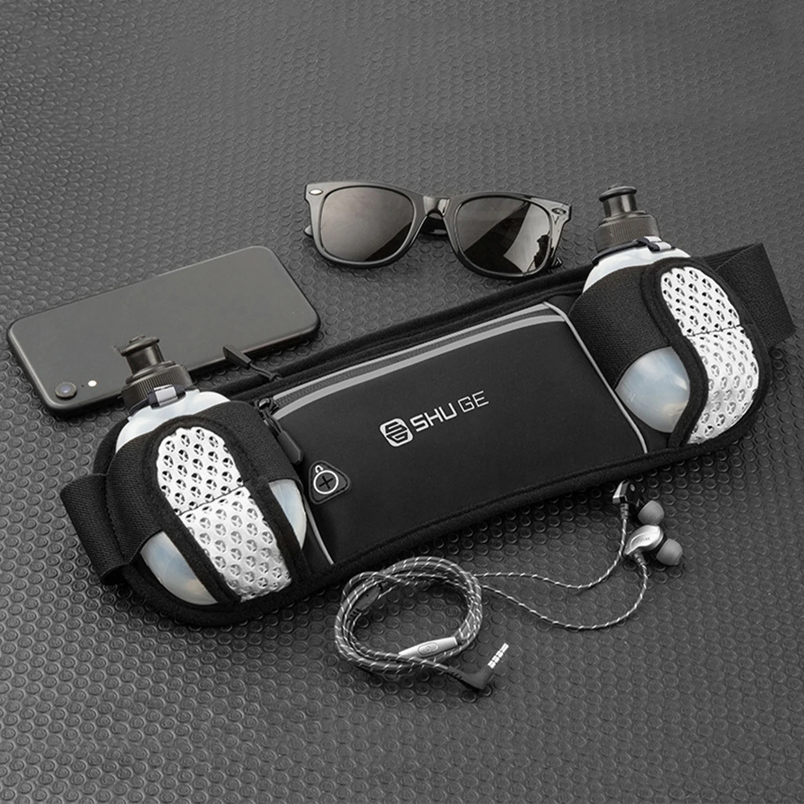 

Running Belt with Bottles Fanny Pack with Adjustable Strap Cycling Bag for Running Hiking Walking Cycling